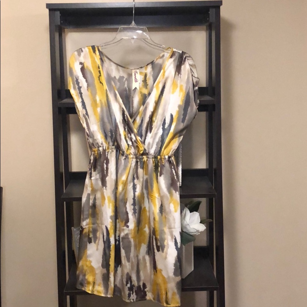 Gold and gray mini dress!